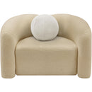 Meridian Kali Beige Faux Shearling Teddy Fabric Chair IMAGE 4