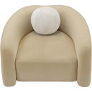 Meridian Kali Beige Faux Shearling Teddy Fabric Chair IMAGE 5