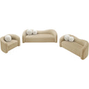 Meridian Kali Beige Faux Shearling Teddy Fabric Loveseat IMAGE 13
