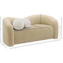 Meridian Kali Beige Faux Shearling Teddy Fabric Loveseat IMAGE 14