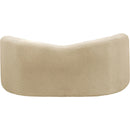 Meridian Kali Beige Faux Shearling Teddy Fabric Loveseat IMAGE 3