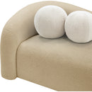 Meridian Kali Beige Faux Shearling Teddy Fabric Loveseat IMAGE 8