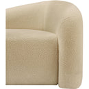 Meridian Kali Beige Faux Shearling Teddy Fabric Loveseat IMAGE 9