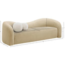 Meridian Kali Beige Faux Shearling Teddy Fabric Sofa IMAGE 14