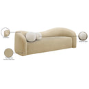 Meridian Kali Beige Faux Shearling Teddy Fabric Sofa IMAGE 15