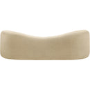 Meridian Kali Beige Faux Shearling Teddy Fabric Sofa IMAGE 3