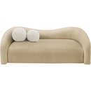 Meridian Kali Beige Faux Shearling Teddy Fabric Sofa IMAGE 5