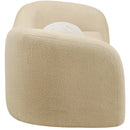 Meridian Kali Beige Faux Shearling Teddy Fabric Sofa IMAGE 6