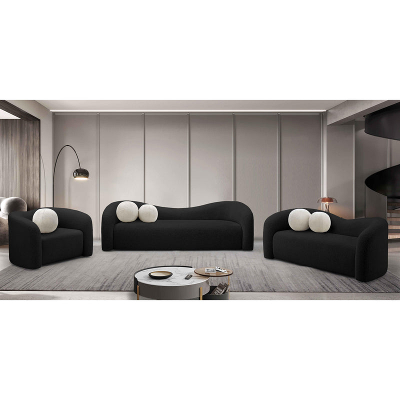 Meridian Kali Black Faux Shearling Teddy Fabric Chair IMAGE 11