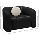 Meridian Kali Black Faux Shearling Teddy Fabric Chair IMAGE 14