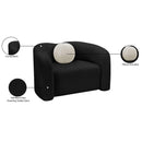 Meridian Kali Black Faux Shearling Teddy Fabric Chair IMAGE 15