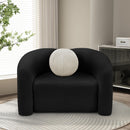Meridian Kali Black Faux Shearling Teddy Fabric Chair IMAGE 2
