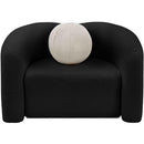Meridian Kali Black Faux Shearling Teddy Fabric Chair IMAGE 4