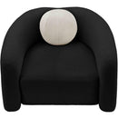 Meridian Kali Black Faux Shearling Teddy Fabric Chair IMAGE 5