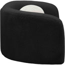 Meridian Kali Black Faux Shearling Teddy Fabric Chair IMAGE 6