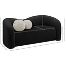 Meridian Kali Black Faux Shearling Teddy Fabric Loveseat IMAGE 14