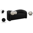 Meridian Kali Black Faux Shearling Teddy Fabric Loveseat IMAGE 15