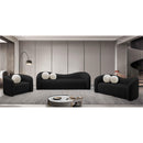 Meridian Kali Black Faux Shearling Teddy Fabric Sofa IMAGE 11