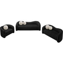 Meridian Kali Black Faux Shearling Teddy Fabric Sofa IMAGE 13