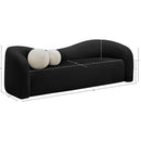 Meridian Kali Black Faux Shearling Teddy Fabric Sofa IMAGE 14