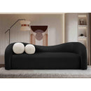 Meridian Kali Black Faux Shearling Teddy Fabric Sofa IMAGE 2