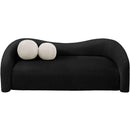 Meridian Kali Black Faux Shearling Teddy Fabric Sofa IMAGE 5