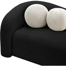 Meridian Kali Black Faux Shearling Teddy Fabric Sofa IMAGE 8