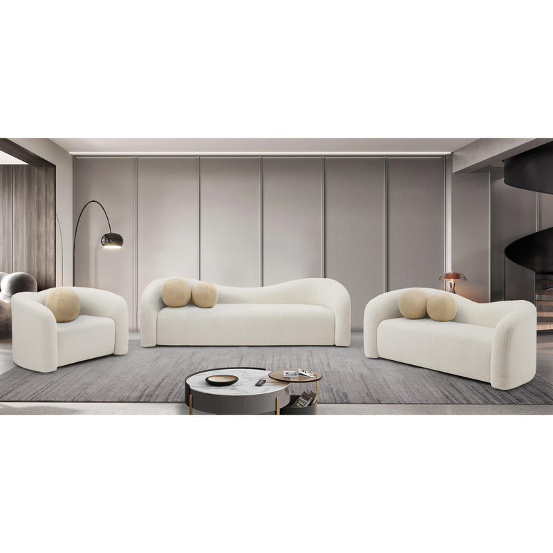 Meridian Kali Cream Faux Shearling Teddy Fabric Chair IMAGE 11