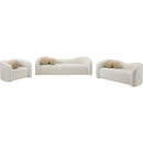 Meridian Kali Cream Faux Shearling Teddy Fabric Chair IMAGE 12