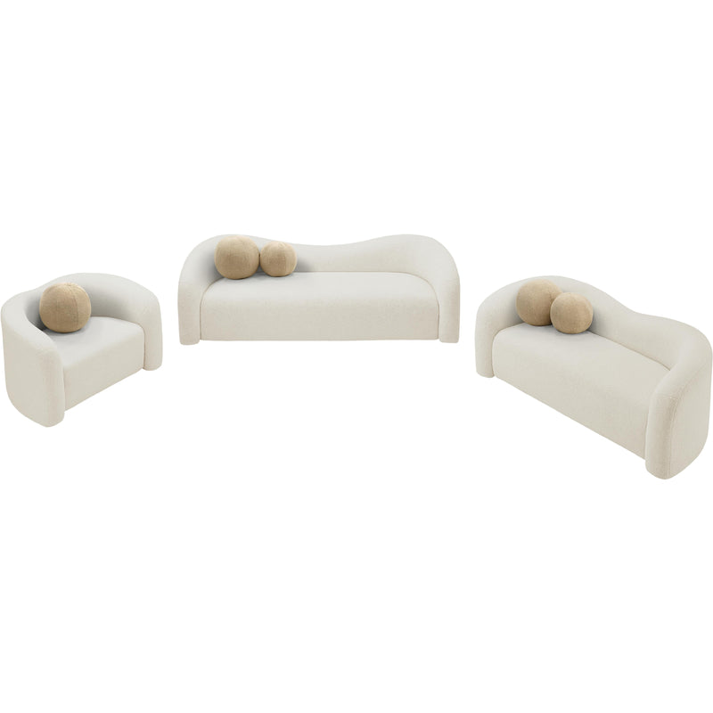Meridian Kali Cream Faux Shearling Teddy Fabric Chair IMAGE 13