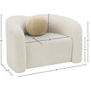 Meridian Kali Cream Faux Shearling Teddy Fabric Chair IMAGE 14