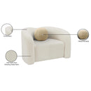 Meridian Kali Cream Faux Shearling Teddy Fabric Chair IMAGE 15