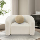 Meridian Kali Cream Faux Shearling Teddy Fabric Chair IMAGE 2