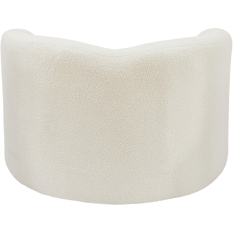 Meridian Kali Cream Faux Shearling Teddy Fabric Chair IMAGE 3