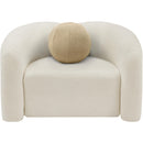 Meridian Kali Cream Faux Shearling Teddy Fabric Chair IMAGE 4