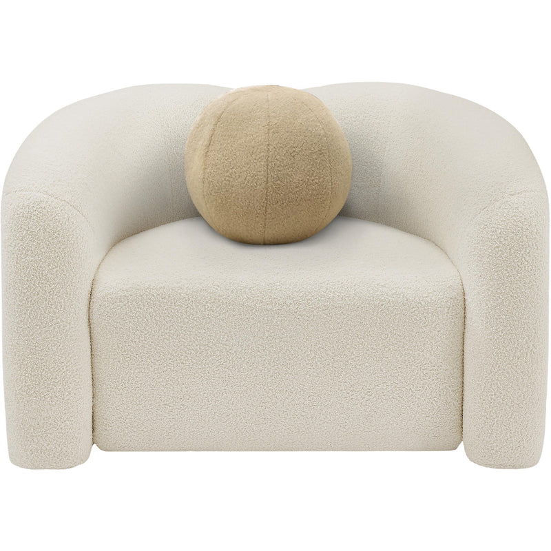 Meridian Kali Cream Faux Shearling Teddy Fabric Chair IMAGE 4
