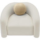 Meridian Kali Cream Faux Shearling Teddy Fabric Chair IMAGE 5