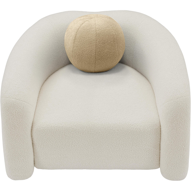Meridian Kali Cream Faux Shearling Teddy Fabric Chair IMAGE 5