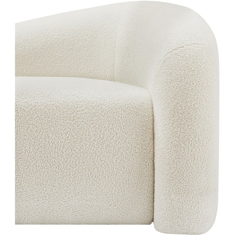 Meridian Kali Cream Faux Shearling Teddy Fabric Chair IMAGE 9