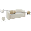 Meridian Kali Cream Faux Shearling Teddy Fabric Loveseat IMAGE 15