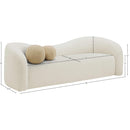 Meridian Kali Cream Faux Shearling Teddy Fabric Sofa IMAGE 14