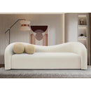 Meridian Kali Cream Faux Shearling Teddy Fabric Sofa IMAGE 2