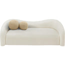 Meridian Kali Cream Faux Shearling Teddy Fabric Sofa IMAGE 5