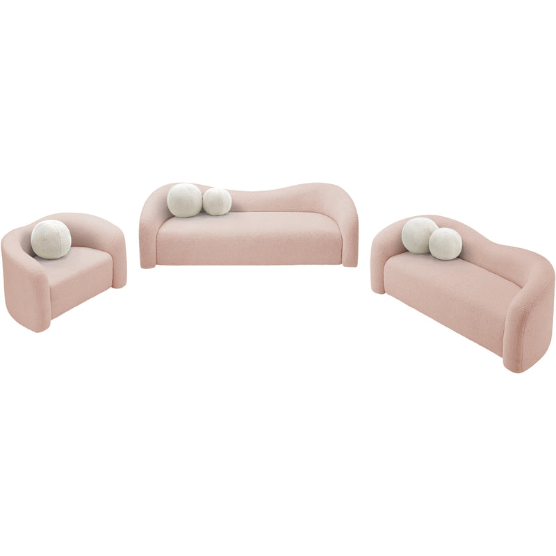 Meridian Kali Pink Faux Shearling Teddy Fabric Chair IMAGE 13