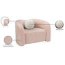 Meridian Kali Pink Faux Shearling Teddy Fabric Chair IMAGE 15