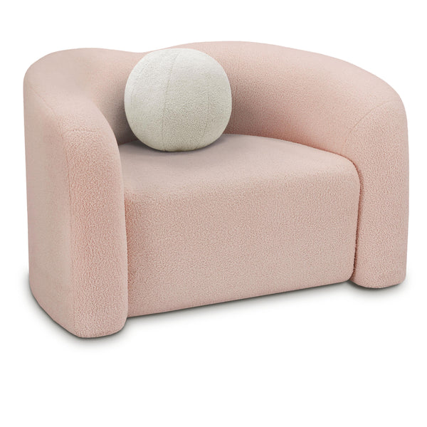 Meridian Kali Pink Faux Shearling Teddy Fabric Chair IMAGE 1