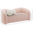 Meridian Kali Pink Faux Shearling Teddy Fabric Loveseat IMAGE 14