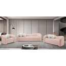 Meridian Kali Pink Faux Shearling Teddy Fabric Sofa IMAGE 11