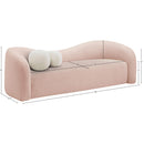 Meridian Kali Pink Faux Shearling Teddy Fabric Sofa IMAGE 14
