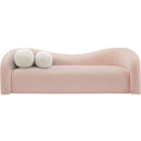 Meridian Kali Pink Faux Shearling Teddy Fabric Sofa IMAGE 4